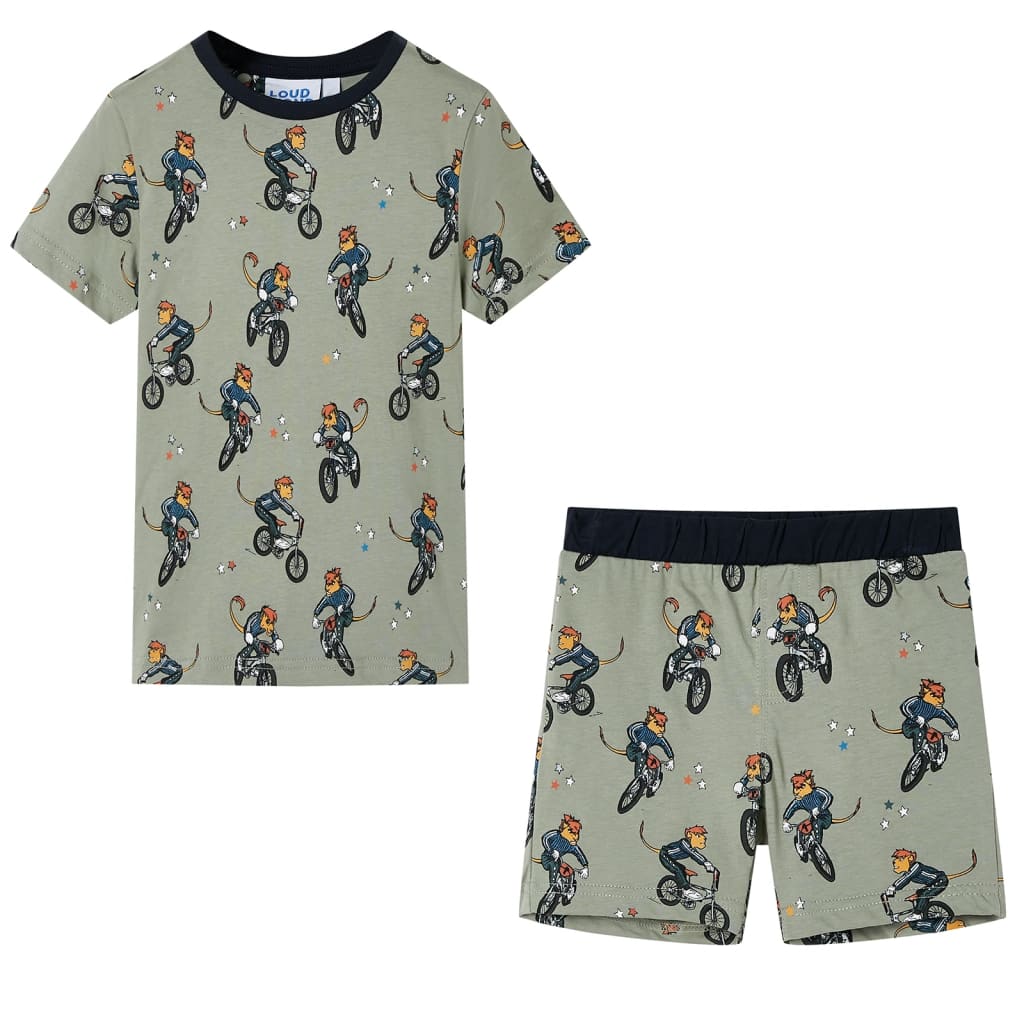 Kinderpyjama Mit Kurzen Ärmeln Hellkhaki 92