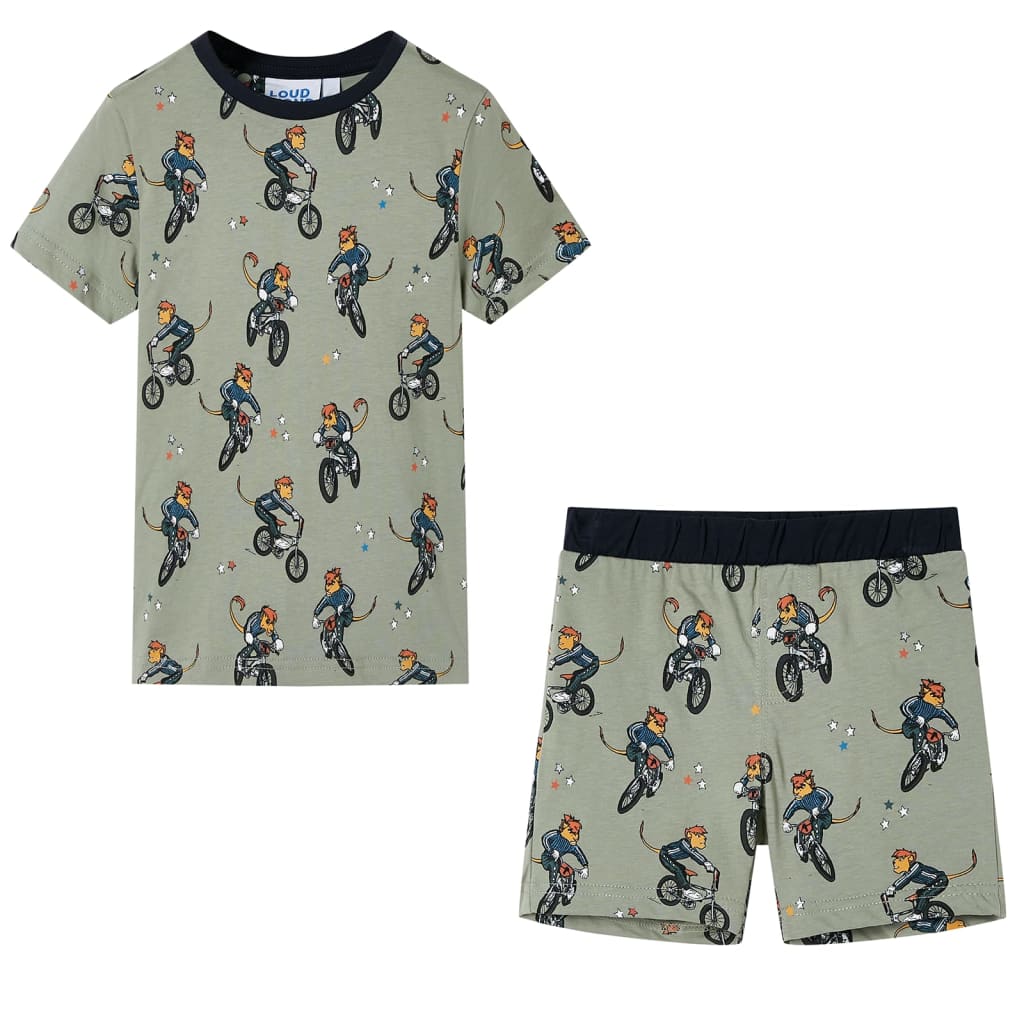 Kinderpyjama Mit Kurzen Ärmeln Hellkhaki 92
