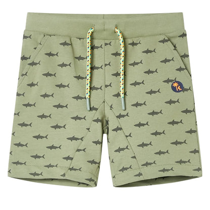 Kindershorts Mit Kordelzug Hellkhaki Melange 116