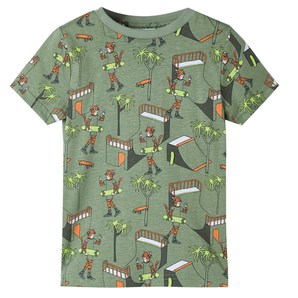 Kinderpyjama Mit Kurzen Ärmeln Hellkhaki 92