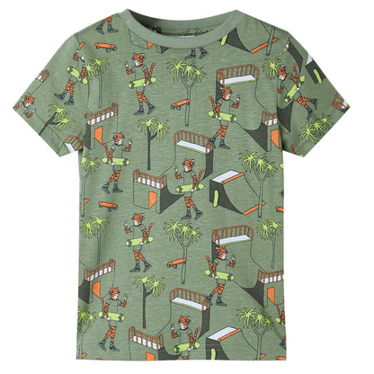 Kinderpyjama Mit Kurzen Ärmeln Hellkhaki 92