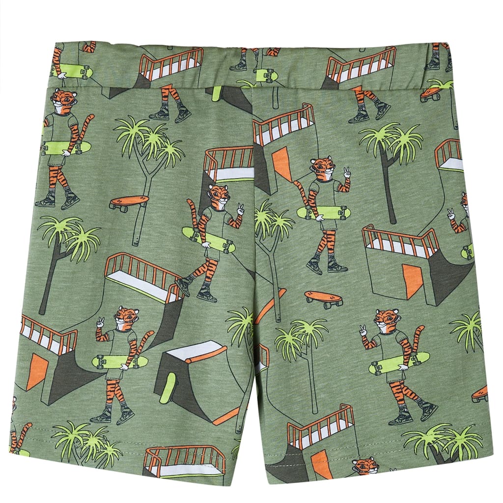 Kinderpyjama Mit Kurzen Ärmeln Hellkhaki 92