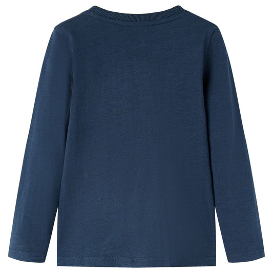 Kinder-Langarmshirt Marineblau Melange 116