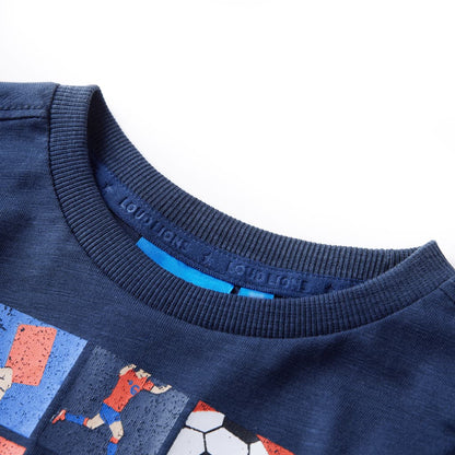 Kinder-Langarmshirt Marineblau Melange 116