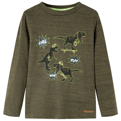 Kinder-Langarmshirt Dunkles Melange 92