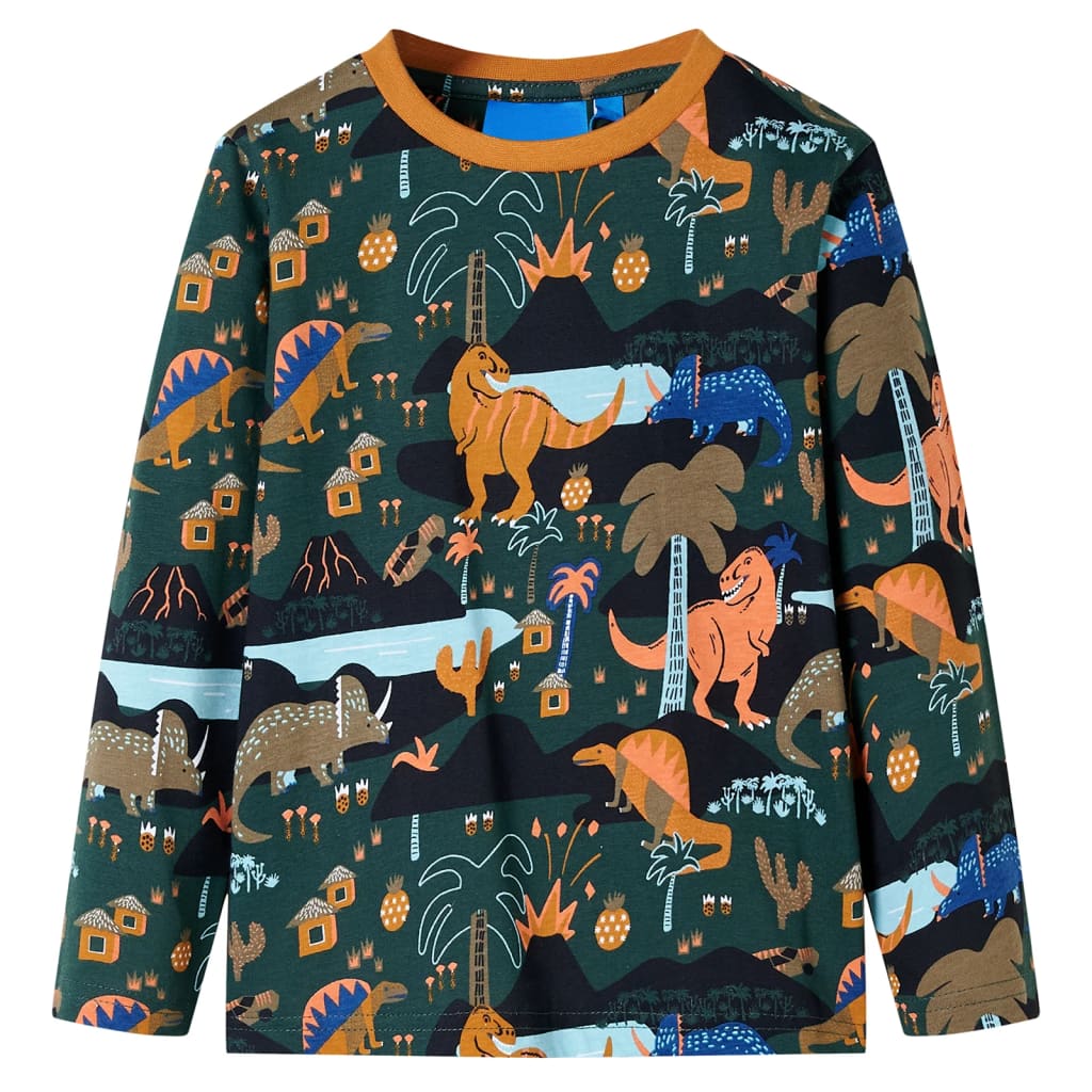Kinderpyjama Mit Langen Ärmeln Dunkelgrün 92