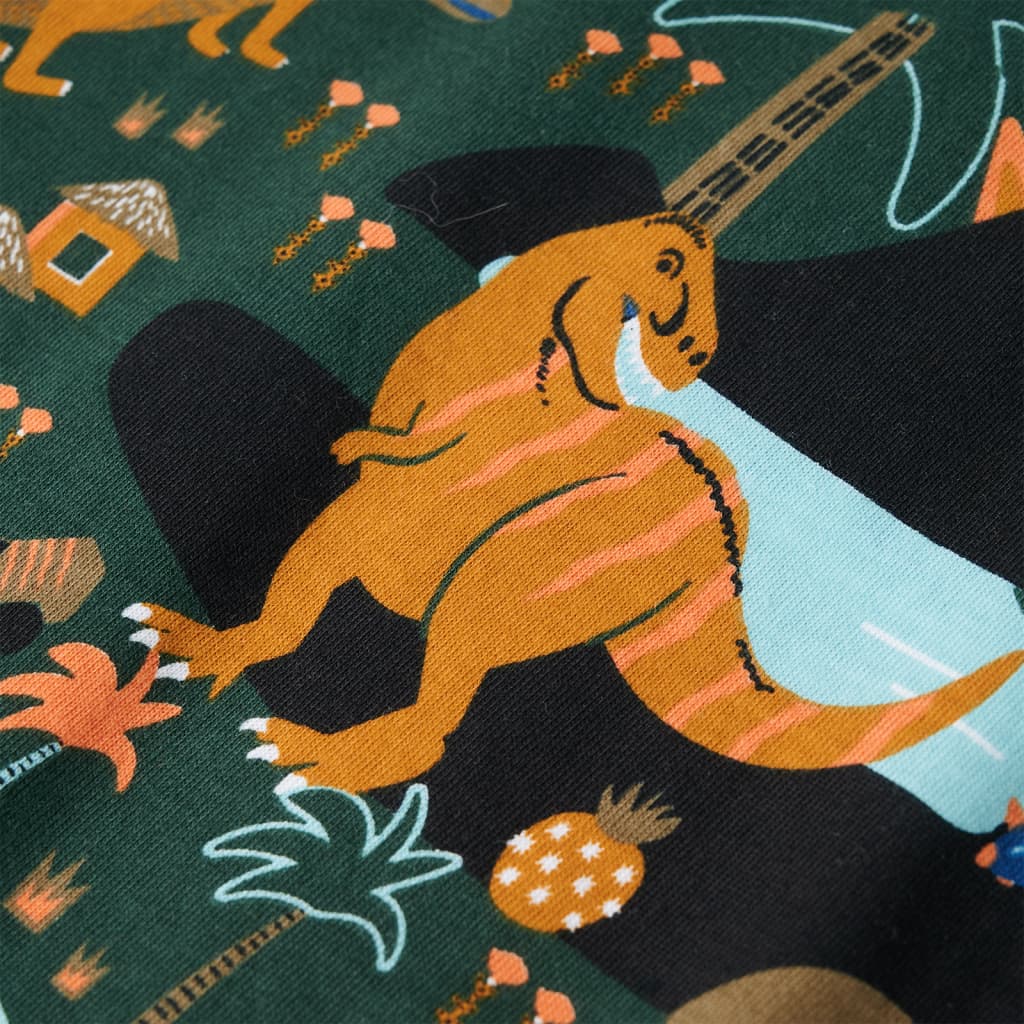 Kinderpyjama Mit Langen Ärmeln Dunkelgrün 92