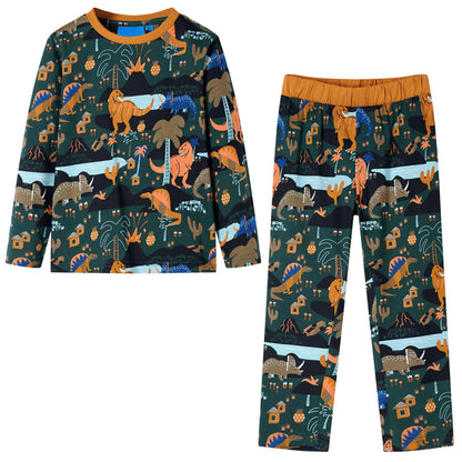 Kinderpyjama Mit Langen Ärmeln Dunkelgrün 92