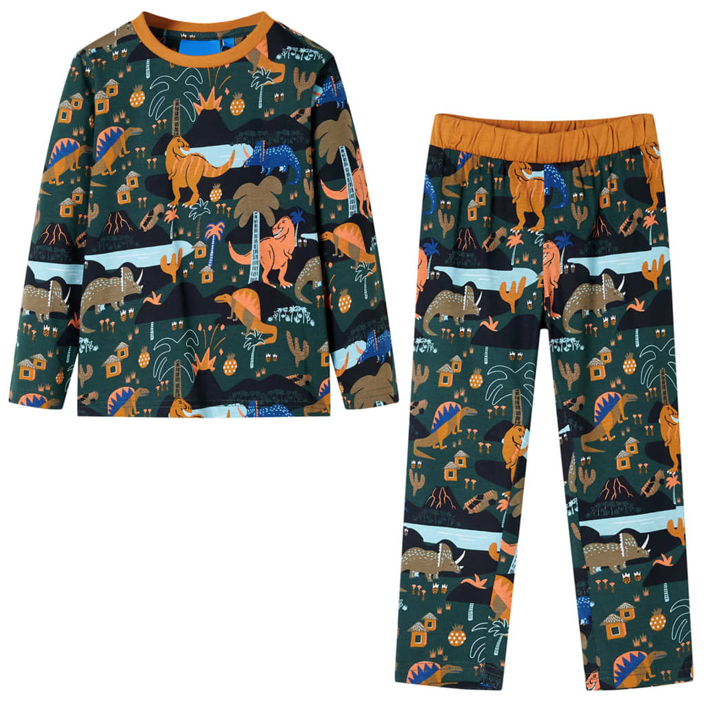 Kinderpyjama Mit Langen Ärmeln Dunkelgrün 92