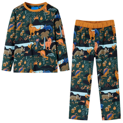 Kinderpyjama Mit Langen Ärmeln Dunkelgrün 92