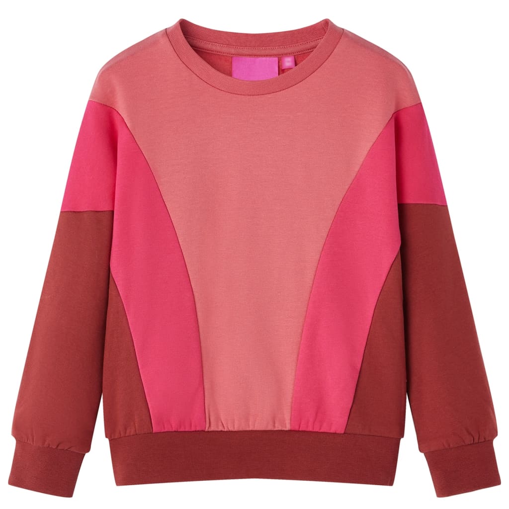 Kinder-Sweatshirt Farbblock Rosa Und Henna 104