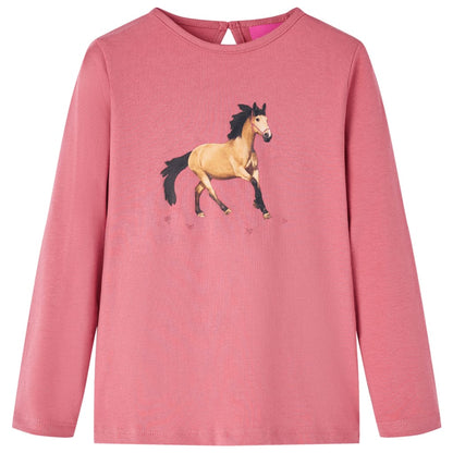 Kinder-Langarmshirt Himbeerrot 92
