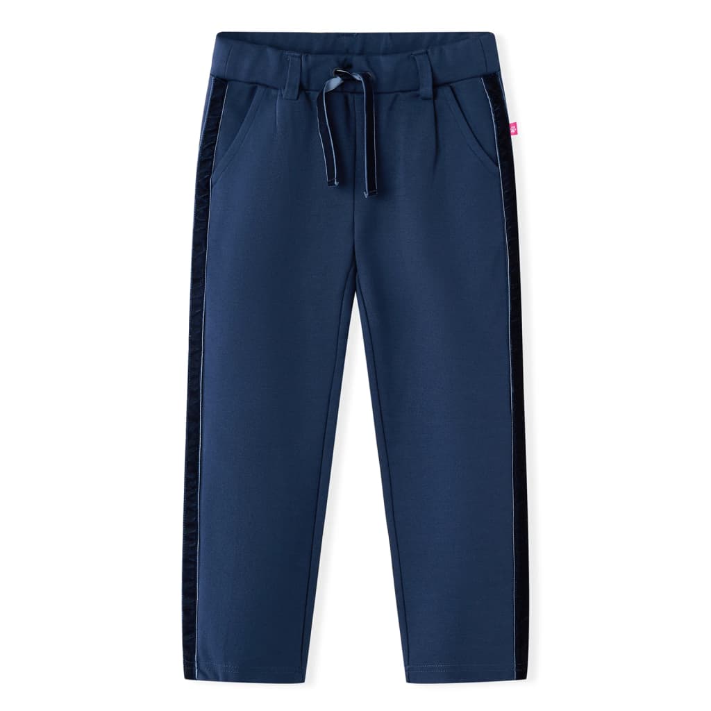 Kinderhose Mit Schwarzen Zierleisten Marineblau 104