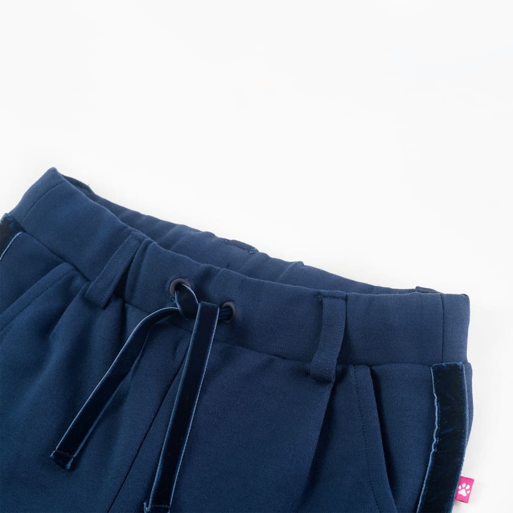 Kinderhose Mit Schwarzen Zierleisten Marineblau 104