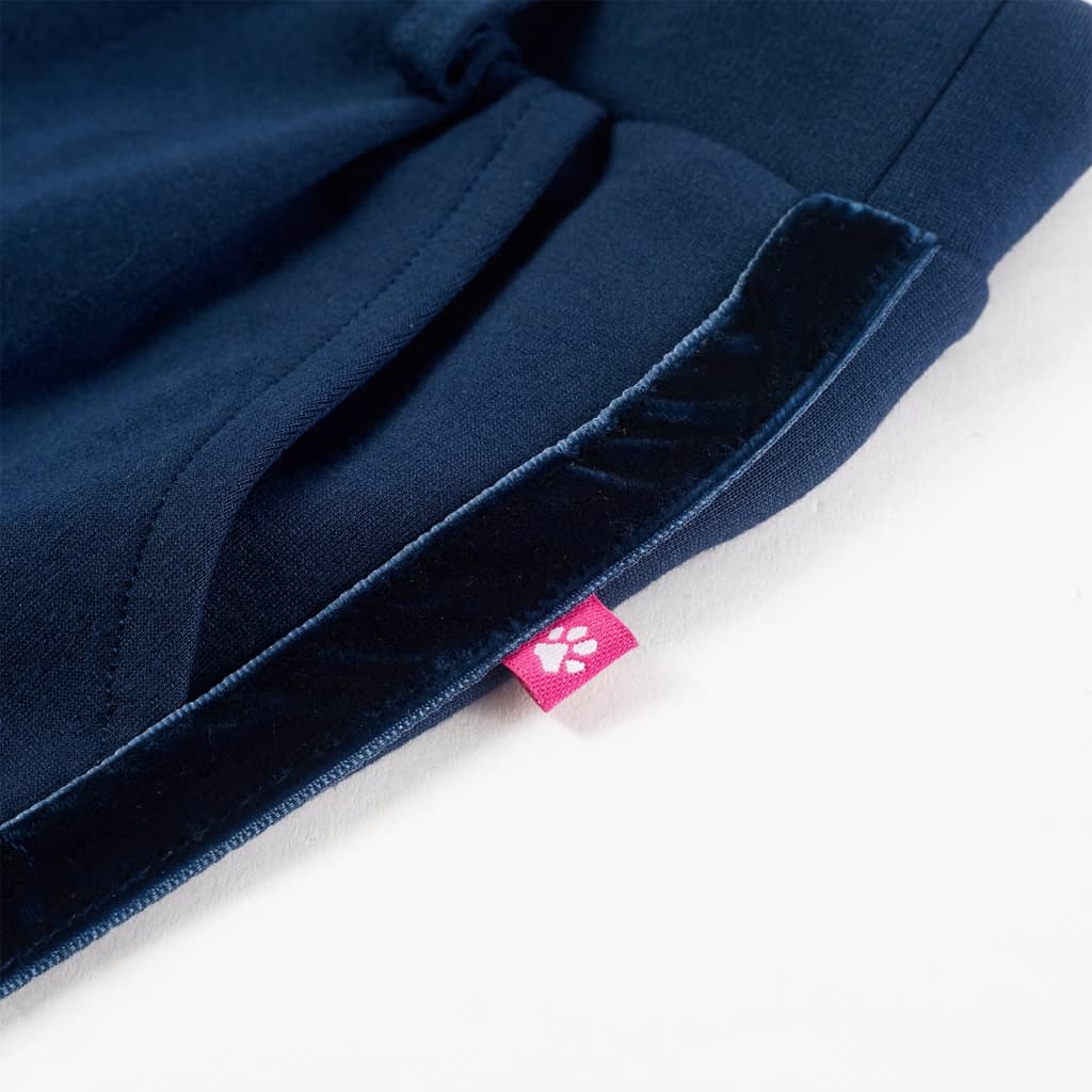 Kinderhose Mit Schwarzen Zierleisten Marineblau 104