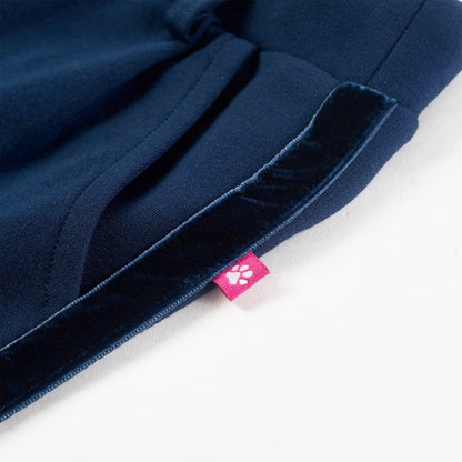 Kinderhose Mit Schwarzen Zierleisten Marineblau 104