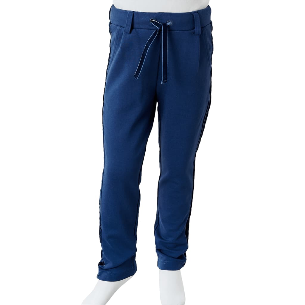 Kinderhose Mit Schwarzen Zierleisten Marineblau 104
