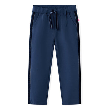 Kinderhose Mit Schwarzen Zierleisten Marineblau 104