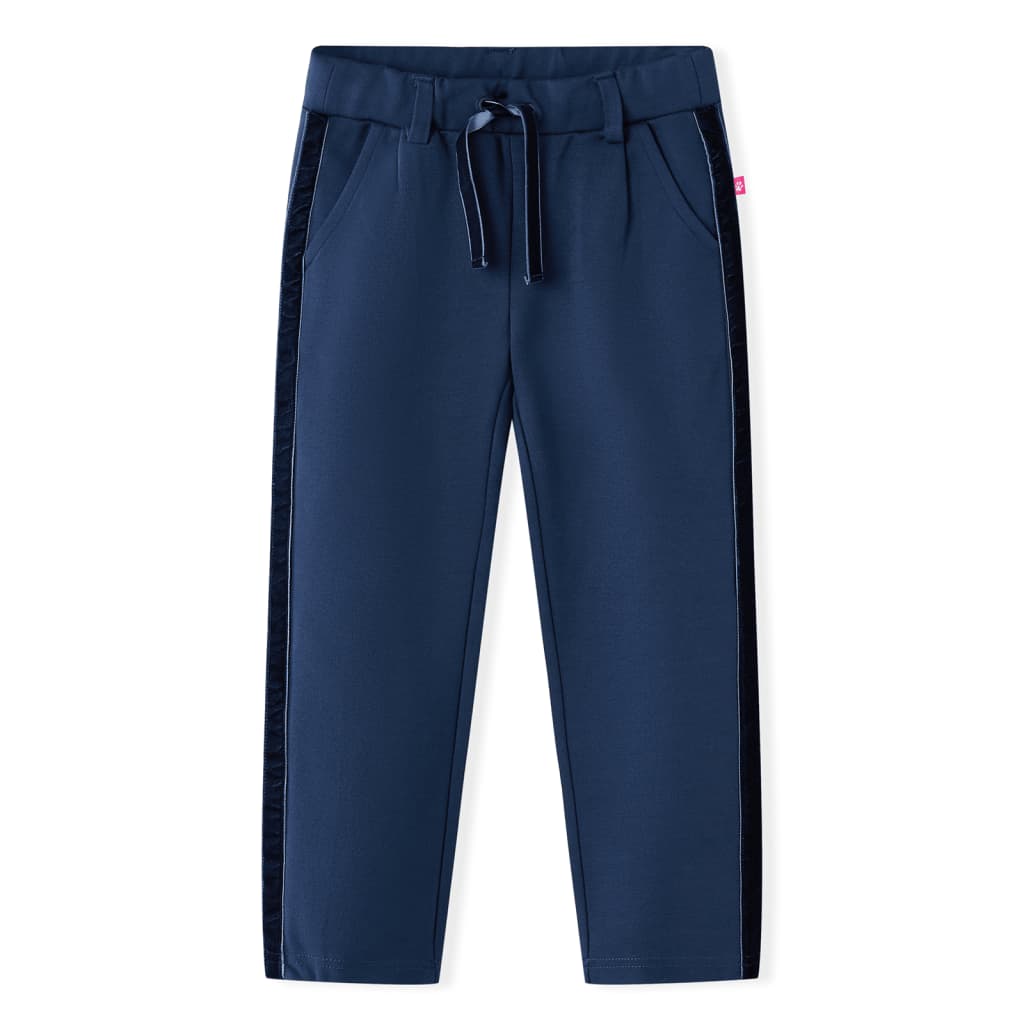 Kinderhose Mit Schwarzen Zierleisten Marineblau 104