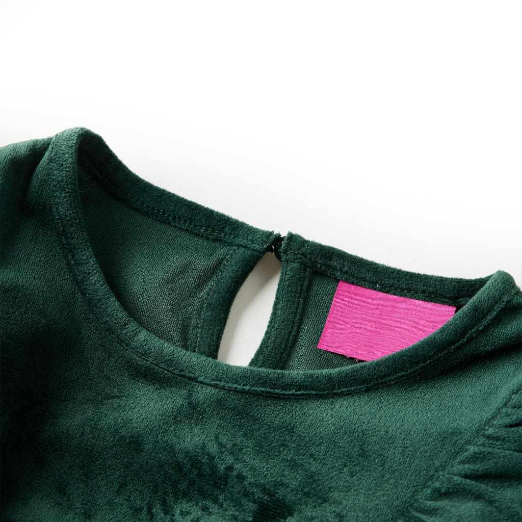 Kinderbluse Mit Rüschen Dunkelgrün 140