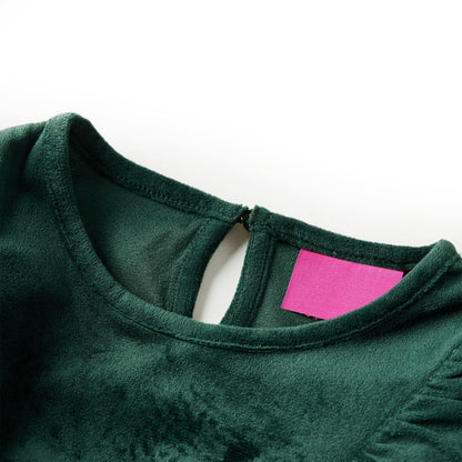 Kinderbluse Mit Rüschen Dunkelgrün 140