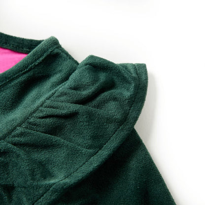 Kinderbluse Mit Rüschen Dunkelgrün 140