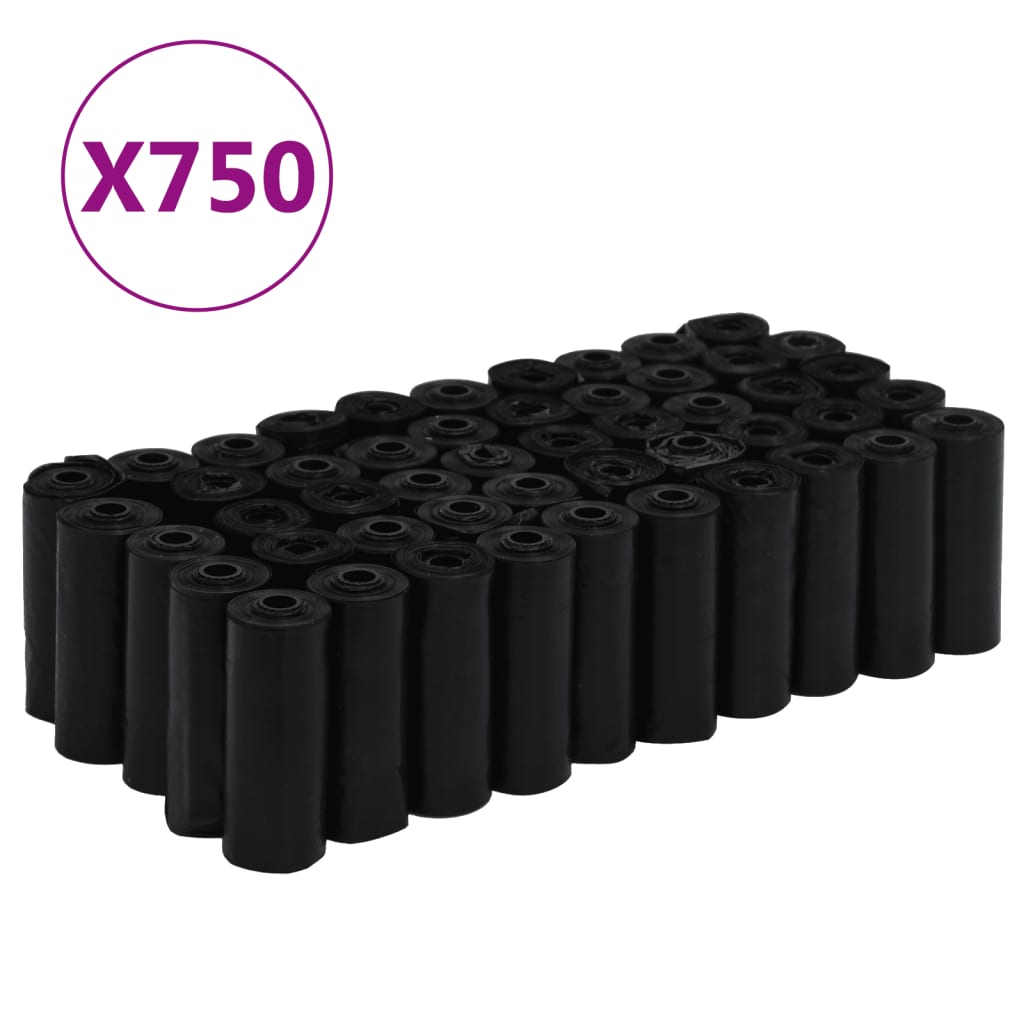 Hundekotbeutel 750 Stk. Schwarz 30X20 Cm Pe