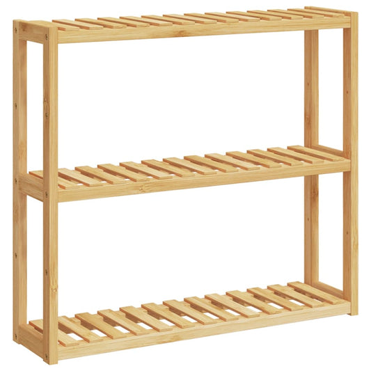 Badregal Mit 3 Ablagen Wandmontage 60X15X54 Cm Bambus