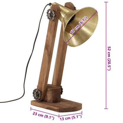 Schreibtischlampe 25 W Antik- 23X13X52 Cm E27 Messing