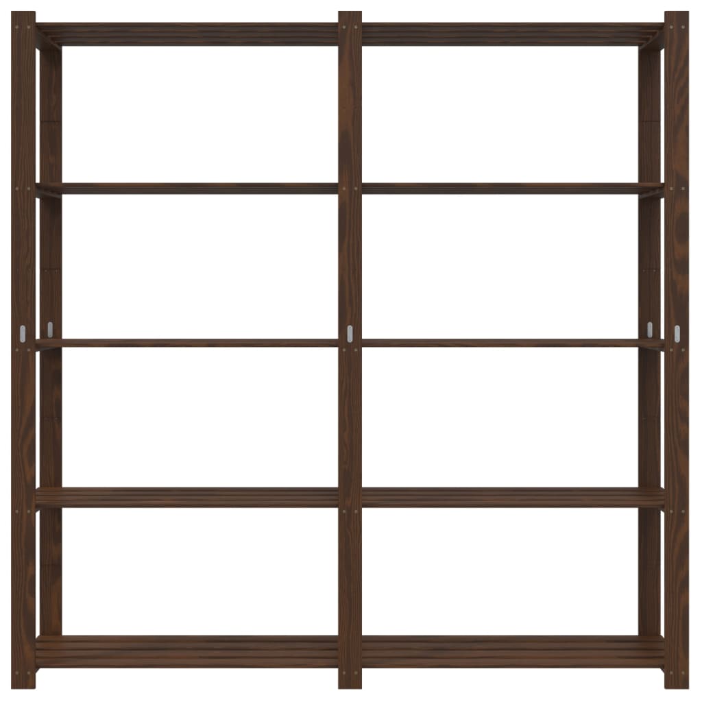 Lagerregal Mit 5 Böden Massivholz Kiefer Braun