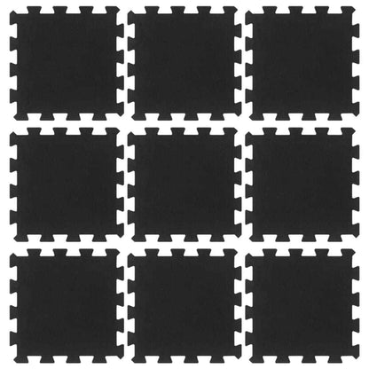 Bodenfliesen Aus Gummi 9 Stk. Schwarz 16 Mm 30X30 Cm