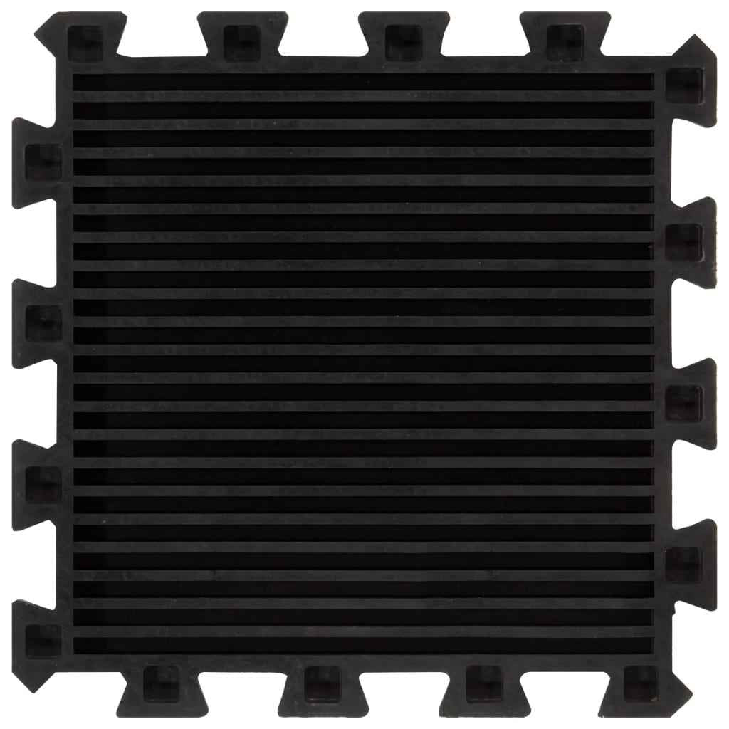 Bodenfliesen Aus Gummi 9 Stk. Schwarz 16 Mm 30X30 Cm