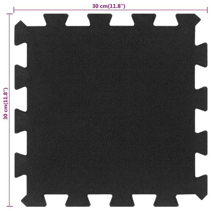 Bodenfliesen Aus Gummi 9 Stk. Schwarz 16 Mm 30X30 Cm