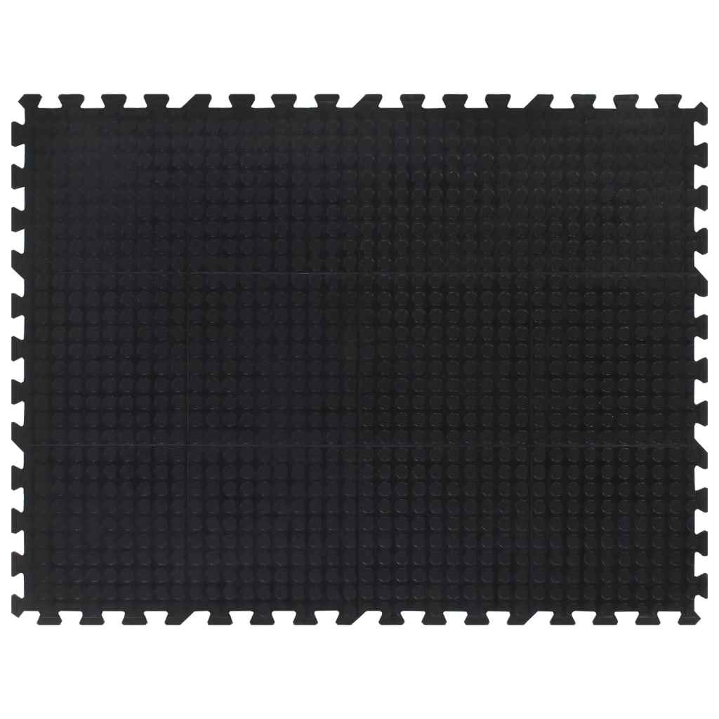 Gummi-Bodenfliese Schwarz 12 Mm 90X120 Cm