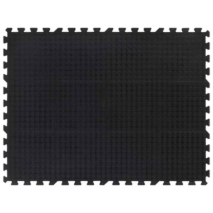 Gummi-Bodenfliese Schwarz 12 Mm 90X120 Cm