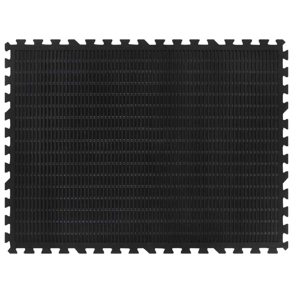 Gummi-Bodenfliese Schwarz 12 Mm 90X120 Cm