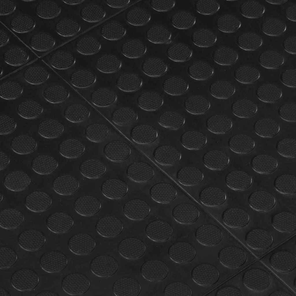 Gummi-Bodenfliese Schwarz 12 Mm 90X120 Cm