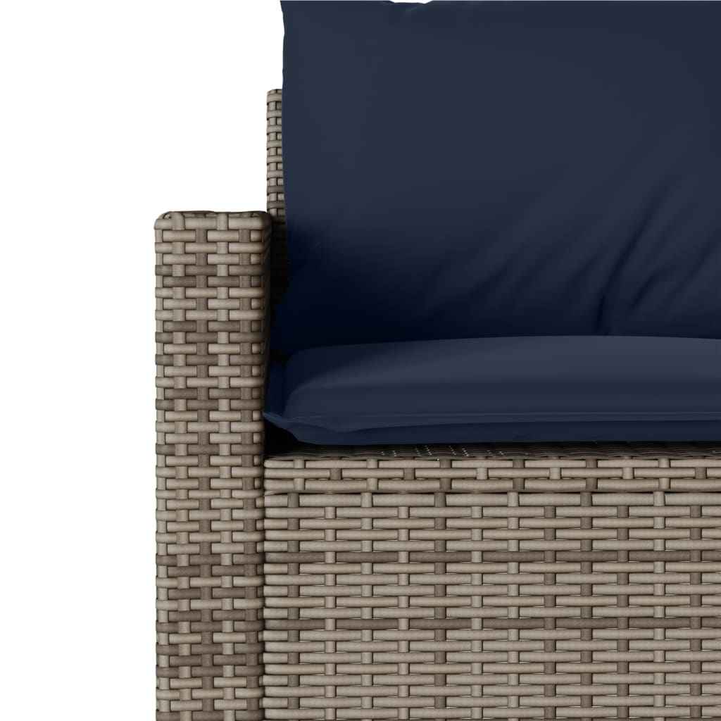 2-Tlg. Garten-Essgruppe Mit Kissen Grau Poly Rattan