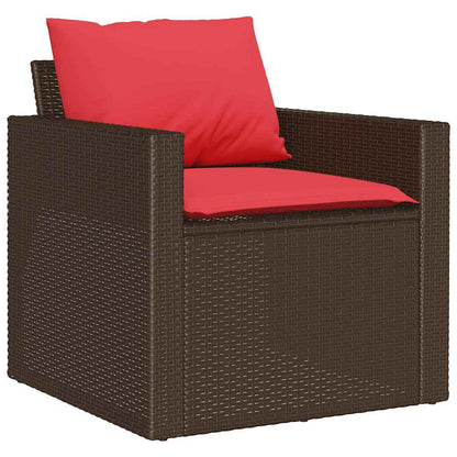 4-Tlg. Garten-Sofagarnitur Mit Kissen Poly Rattan