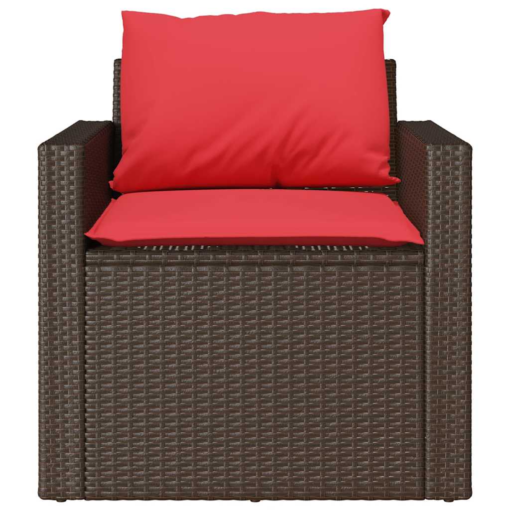 4-Tlg. Garten-Sofagarnitur Mit Kissen Poly Rattan