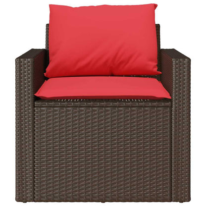 4-Tlg. Garten-Sofagarnitur Mit Kissen Poly Rattan