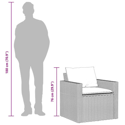 4-Tlg. Garten-Sofagarnitur Mit Kissen Poly Rattan