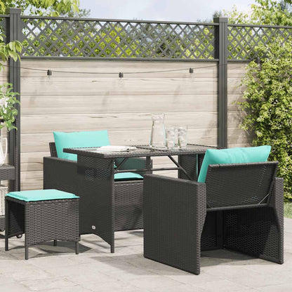 4-Tlg. Garten-Sofagarnitur Mit Kissen Poly Rattan