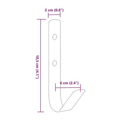 Wandhaken J-Form 12 Stk. Schwarz Stahl