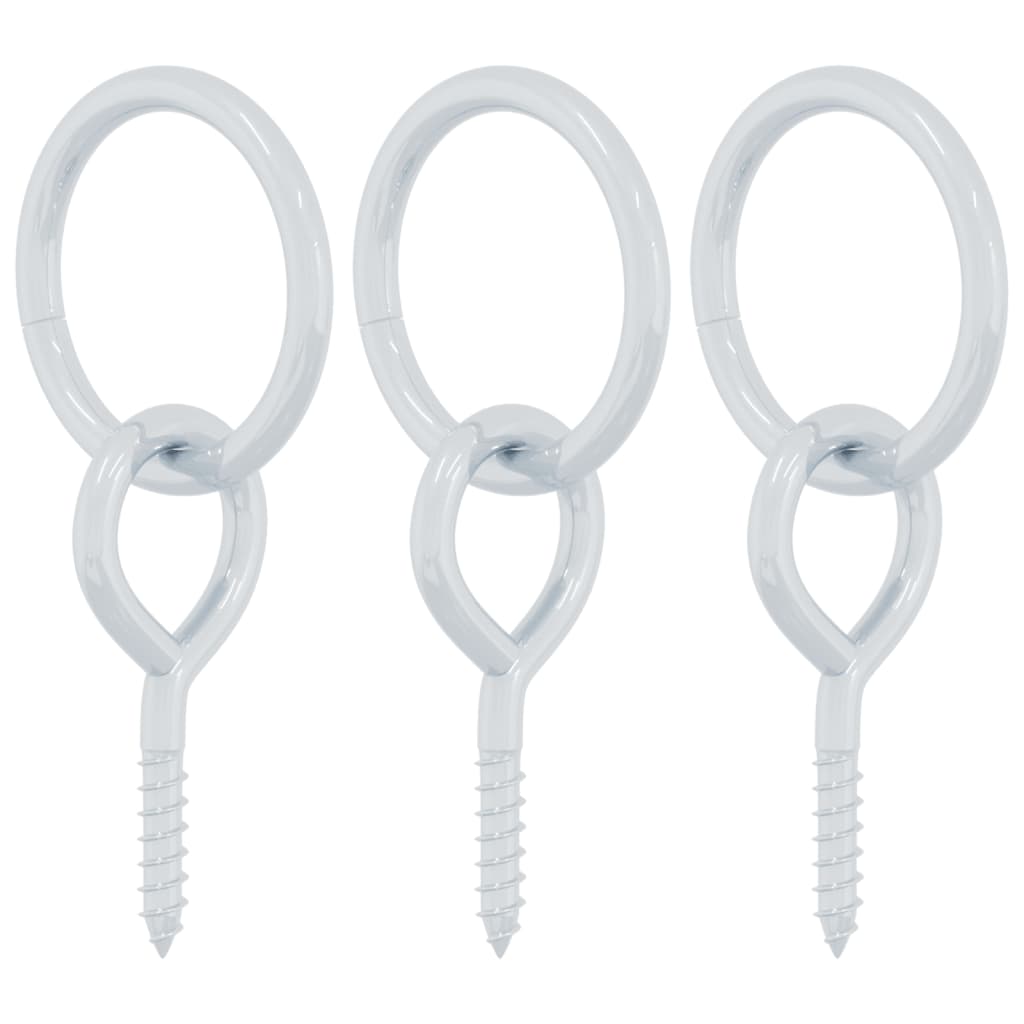 Pferdeanbinderinge Mit Ösenschrauben 3 Stk. Silbern Stahl Beige Und Dunkelbraun