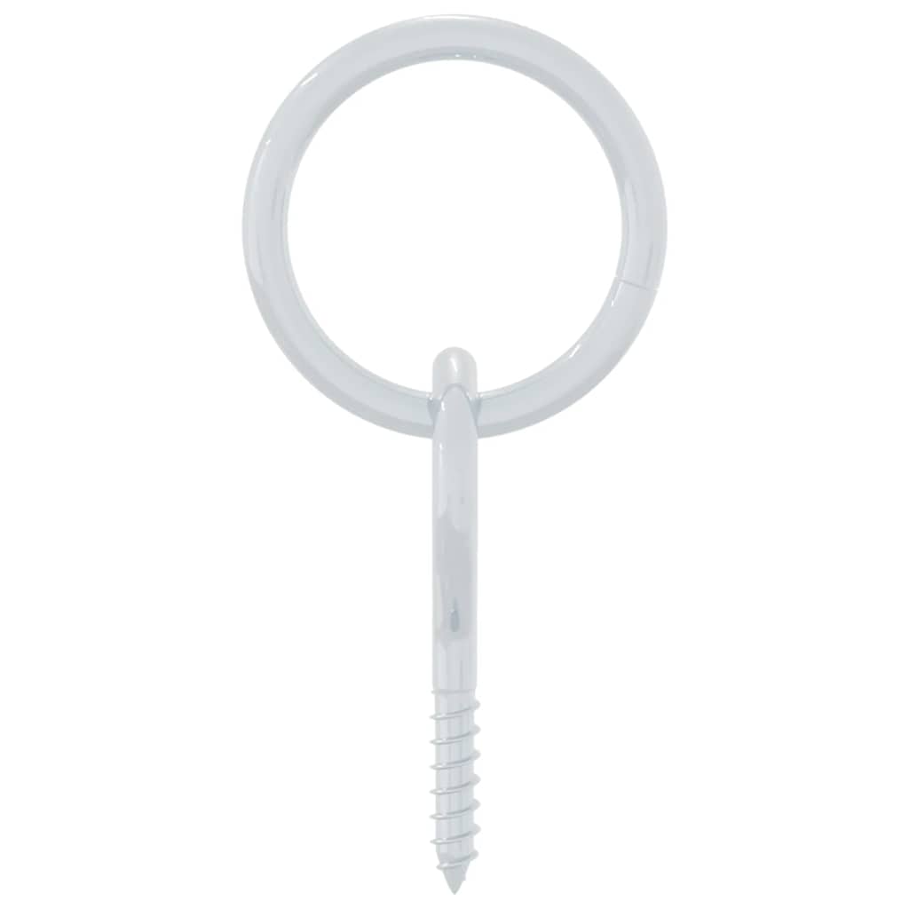 Pferdeanbinderinge Mit Ösenschrauben 3 Stk. Silbern Stahl Beige Und Dunkelbraun