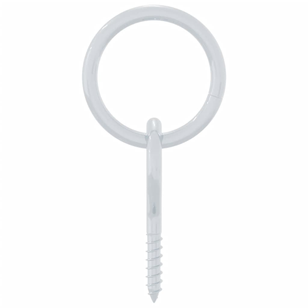 Pferdeanbinderinge Mit Ösenschrauben 3 Stk. Silbern Stahl Beige Und Dunkelbraun