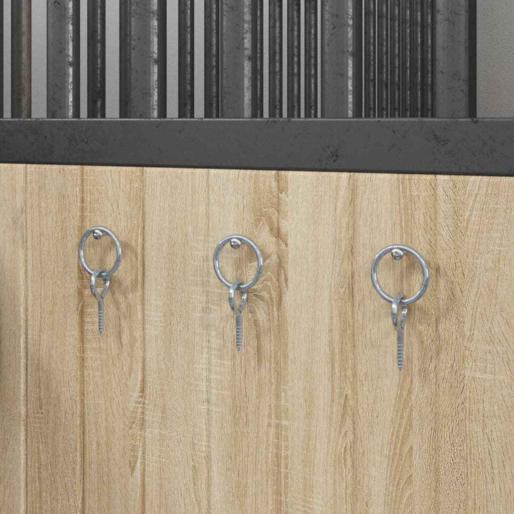 Pferdeanbinderinge Mit Ösenschrauben 3 Stk. Silbern Stahl Beige Und Dunkelbraun