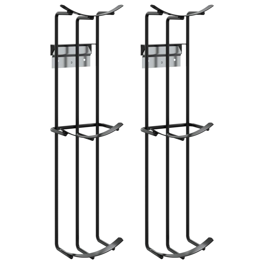 Fass-Hindernis-Halter 2 Stk. Schwarz Stahl