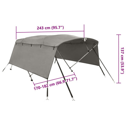 4-Bow Bimini-Top Mit Seitenteilen Anthrazit Grau
